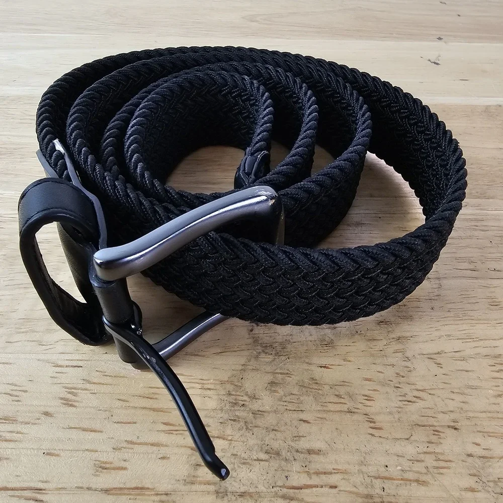 NIKE Mens SWOOSH Golf G-Flex Black Weave Stretch‎ Woven Belt Size 42-46